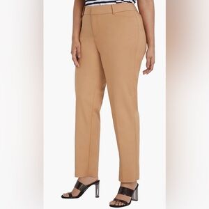 ELOQUII at Nordstrom Kady Fit Tailored Double-Weave Ankle Pant NWT in Dune Sand